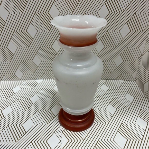 Antique Hand Blown Bristol Glass Vase Hand Painted - Picture 7 of 13